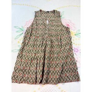 Sonoma Goods For Life Olive Green Geometric‎ Print Sleeveless Top 0X